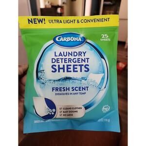 Carbona Laundry Detergent Sheets - Fresh Scent (1 Pack - 25 Sheets)